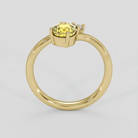 1.31 Ct. Orangish Yellow Sapphire Ring, 18K Yellow Gold 3