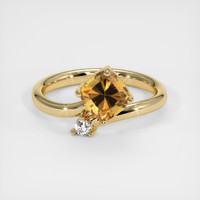 1.92 Ct. Yellowish Brown Sapphire Ring, 18K Yellow Gold 1