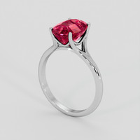 5.70 Ct. Pinkish Red Rubellite Tourmaline Ring, Platinum 950 2