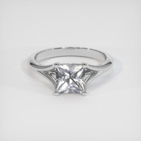 1.42 Ct. White Sapphire Ring, Platinum 950 1