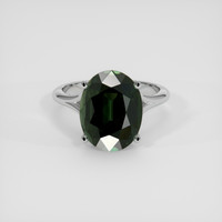 8.09 Ct. Bluish Green Sapphire Ring, Platinum 950 1