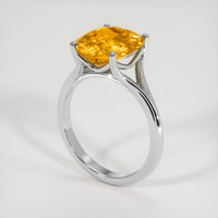 4.61 Ct. Orangish Yellow Sapphire Ring, Platinum 950 2