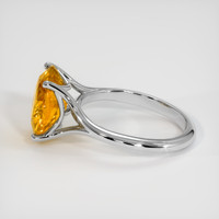 4.61 Ct. Orangish Yellow Sapphire Ring, Platinum 950 4