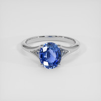 2.05 Ct. Blue Sapphire Ring, Platinum 950 1
