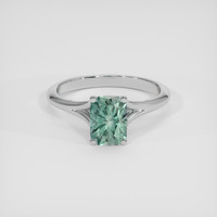 1.72 Ct. Bluish Green Sapphire Ring, Platinum 950 1