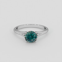 1.41 Ct. Bluish Green Sapphire Ring, Platinum 950 1