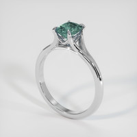 1.26 Ct. Greenish Blue Sapphire Ring, Platinum 950 2