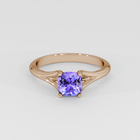 1.13 Ct. Violet Tanzanite Ring, 14K Rose Gold 1
