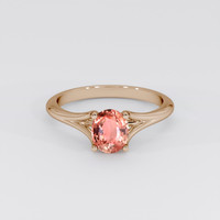 1.08 Ct. Padparadscha Sapphire Ring, 14K Rose Gold 1