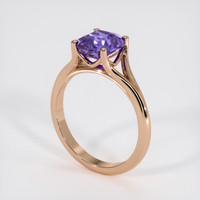 4.13 Ct. Violet Sapphire Ring, 14K Rose Gold 2