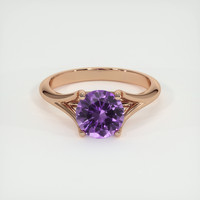 3.06 Ct. Purple Sapphire Ring, 14K Rose Gold 1