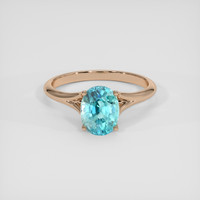 5.33 Ct. Greenish Blue Zircon Ring, 18K Rose Gold 1