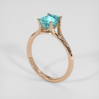 5.33 Ct. Greenish Blue Zircon Ring, 18K Rose Gold 2