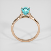 5.33 Ct. Greenish Blue Zircon Ring, 18K Rose Gold 3