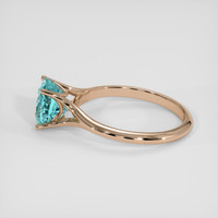 5.33 Ct. Greenish Blue Zircon Ring, 18K Rose Gold 4