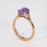 4.06 Ct. Purple Sapphire Ring, 18K Rose Gold 2
