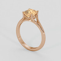1.96 Ct. Peach Sapphire Ring, 18K Rose Gold 2