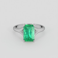 2.38 Ct. Emerald Ring, Silver 1