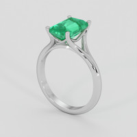 2.38 Ct. Emerald Ring, Silver 2