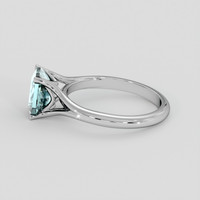 1.95 Ct. Greenish Blue Aquamarine Ring, Silver 4