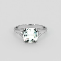 3.13 Ct. Greenish Blue Aquamarine Ring, Silver 1