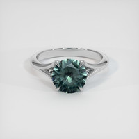 1.72 Ct. Greenish Blue Tourmaline Ring, 10K White Gold 1