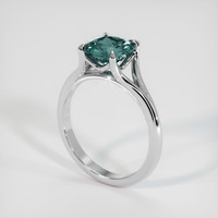 1.72 Ct. Greenish Blue Tourmaline Ring, 10K White Gold 2