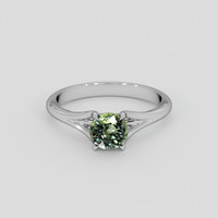 1.00 Ct. Green Sapphire Ring, 10K White Gold 1