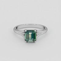 1.77 Ct. Bluish Green Sapphire Ring, 10K White Gold 1