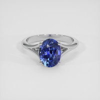 2.50 Ct. Blue Sapphire Ring, 14K White Gold 1
