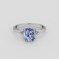1.58 Ct. Bi Color (Peacock) Tanzanite Ring, 14K White Gold 1