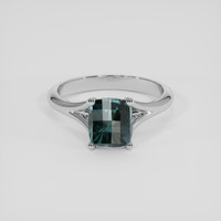 1.67 Ct. Bluish Green Spinel Ring, 14K White Gold 1