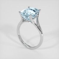5.94 Ct. Greenish Blue Aquamarine Ring, 14K White Gold 2