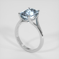 2.57 Ct. Blue Aquamarine Ring, 14K White Gold 2