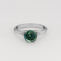 2.22 Ct. Bluish Green Sapphire Ring, 14K White Gold 1