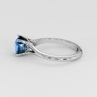 2.55 Ct. Greenish Blue Sapphire Ring, 14K White Gold 4
