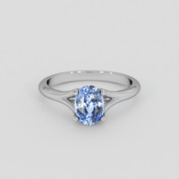 1.21 Ct. Blue Sapphire Ring, 14K White Gold 1