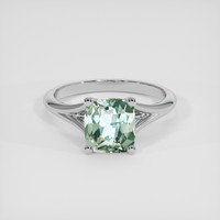 2.49 Ct. Bluish Green Sapphire Ring, 14K White Gold 1