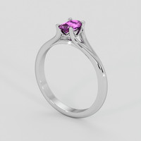 0.66 Ct. Pinkish Purple Sapphire Ring, 14K White Gold 2