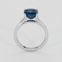 3.10 Ct. Greenish Blue Sapphire Ring, 14K White Gold 3