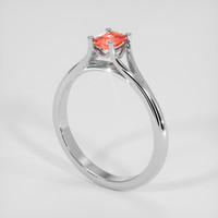 0.58 Ct. Padparadscha Sapphire Ring, 14K White Gold 2