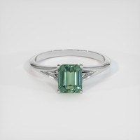 2.62 Ct. Bluish Green Sapphire Ring, 14K White Gold 1
