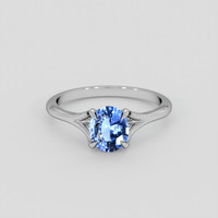 1.31 Ct. Blue Sapphire Ring, 14K White Gold 1