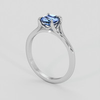 1.31 Ct. Blue Sapphire Ring, 14K White Gold 2