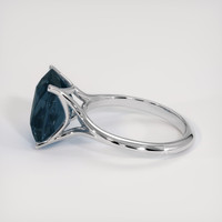 6.53 Ct. Greenish Blue Sapphire Ring, 14K White Gold 4