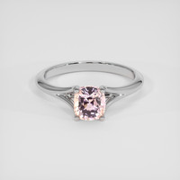 1.12 Ct. Peach Sapphire Ring, 14K White Gold 1