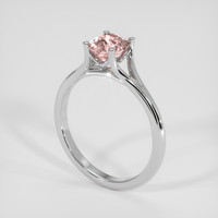 1.12 Ct. Peach Sapphire Ring, 14K White Gold 2