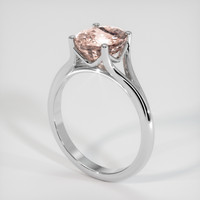 3.06 Ct. Padparadscha Sapphire Ring, 14K White Gold 2