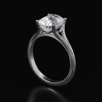 2.66 Ct. Grey Sapphire Ring, 14K White Gold 2