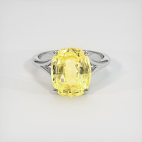 5.46 Ct. Yellow Sapphire Ring, 14K White Gold 1